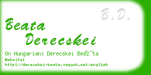 beata derecskei business card